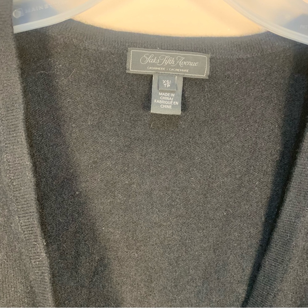 Saks Fifth Avenue Black Label 100% Cashmere Cropped Shrug Cardigan - Picture 4 of 9